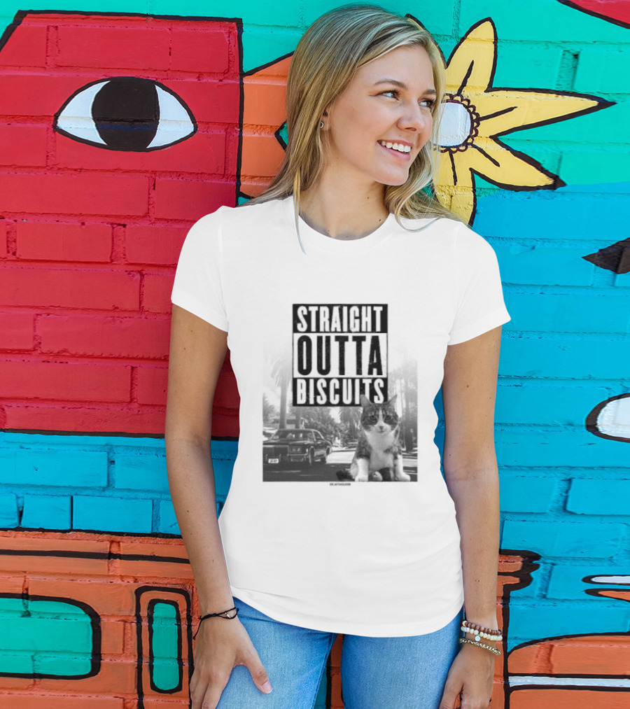 Straight Outta Biscuits Dr. Matt McGlasson Cat Humor T-Shirt