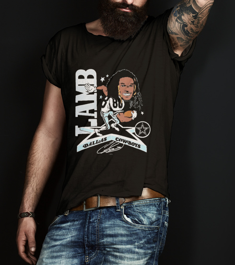 CeeDee Lamb Dallas Cowboys Star Caricature T-Shirt