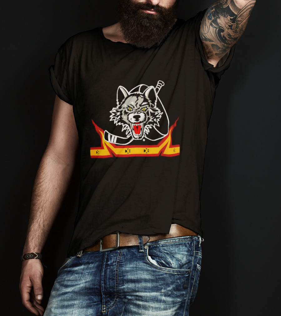 Chicago Wolves 2002 Throwback Hockey Wolfhead T-Shirt