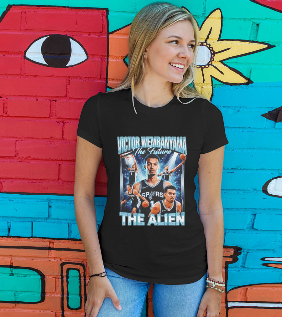 Victor Wembanyama The Future San Antonio Spurs The Alien Basketball Collage T-Shirt