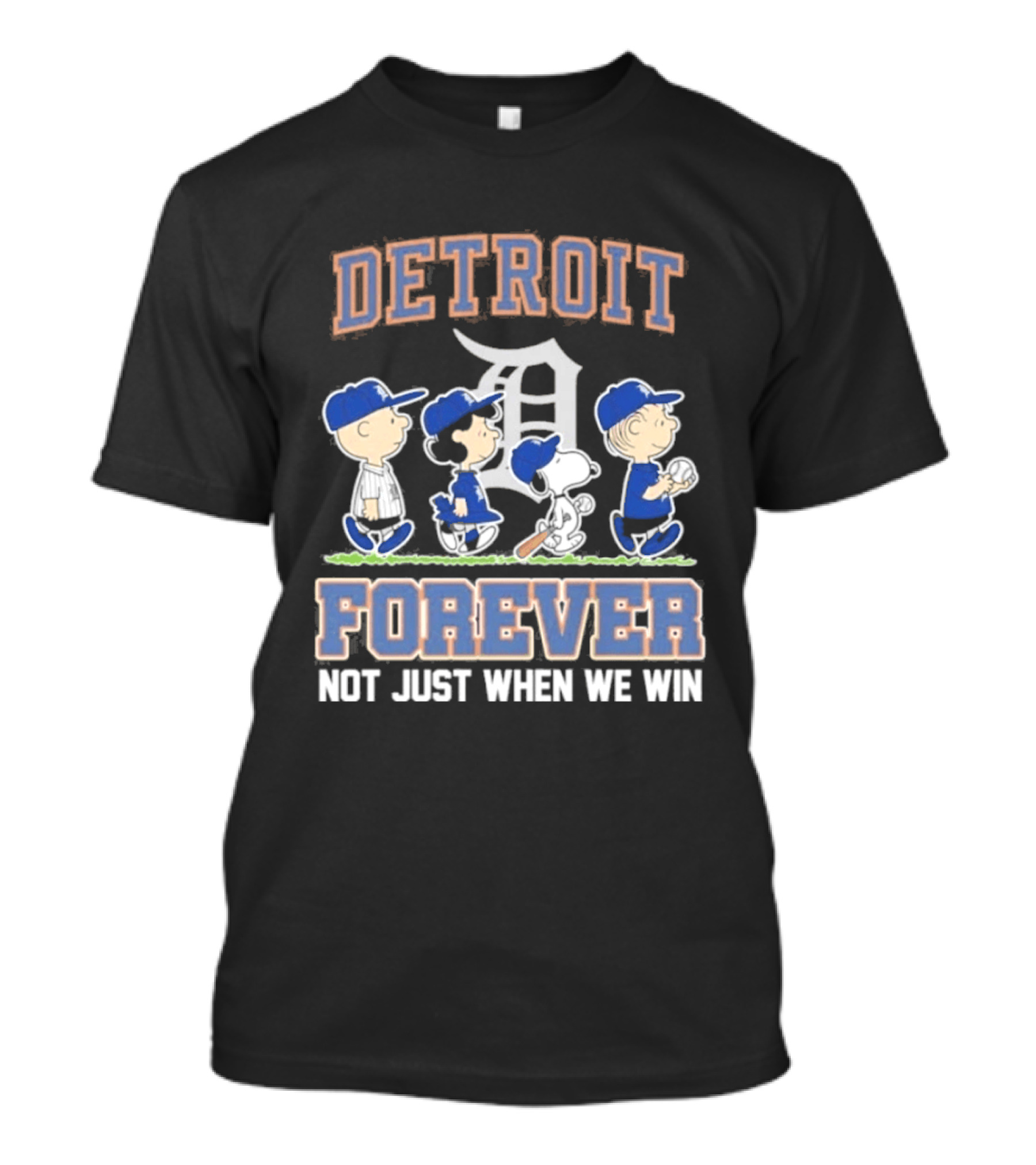 Detroit Peanuts Characters Forever Not Just When We Win T-Shirt