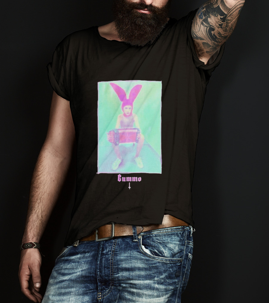 Gummo Bunny With Accordion And Pink Ears T-Shirt