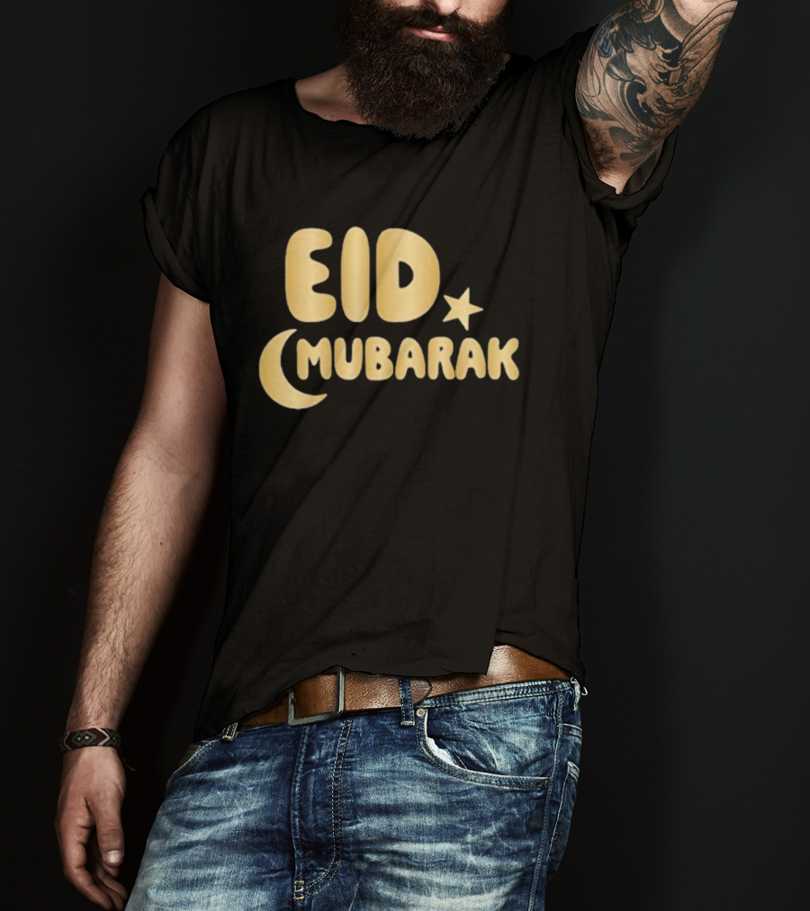 Eid Mubarak Crescent Moon And Star T-Shirt