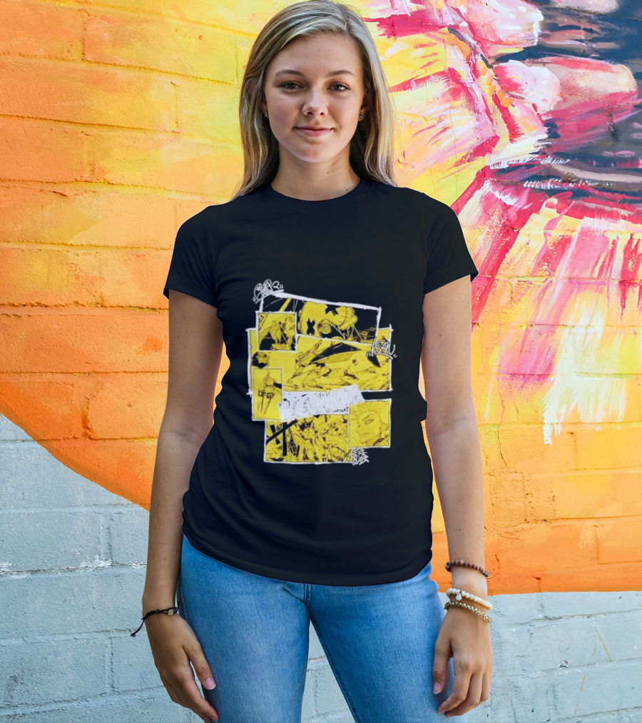 Gachiakuta Enjin Manga Panel Collage Yellow And Black Comic T-Shirt
