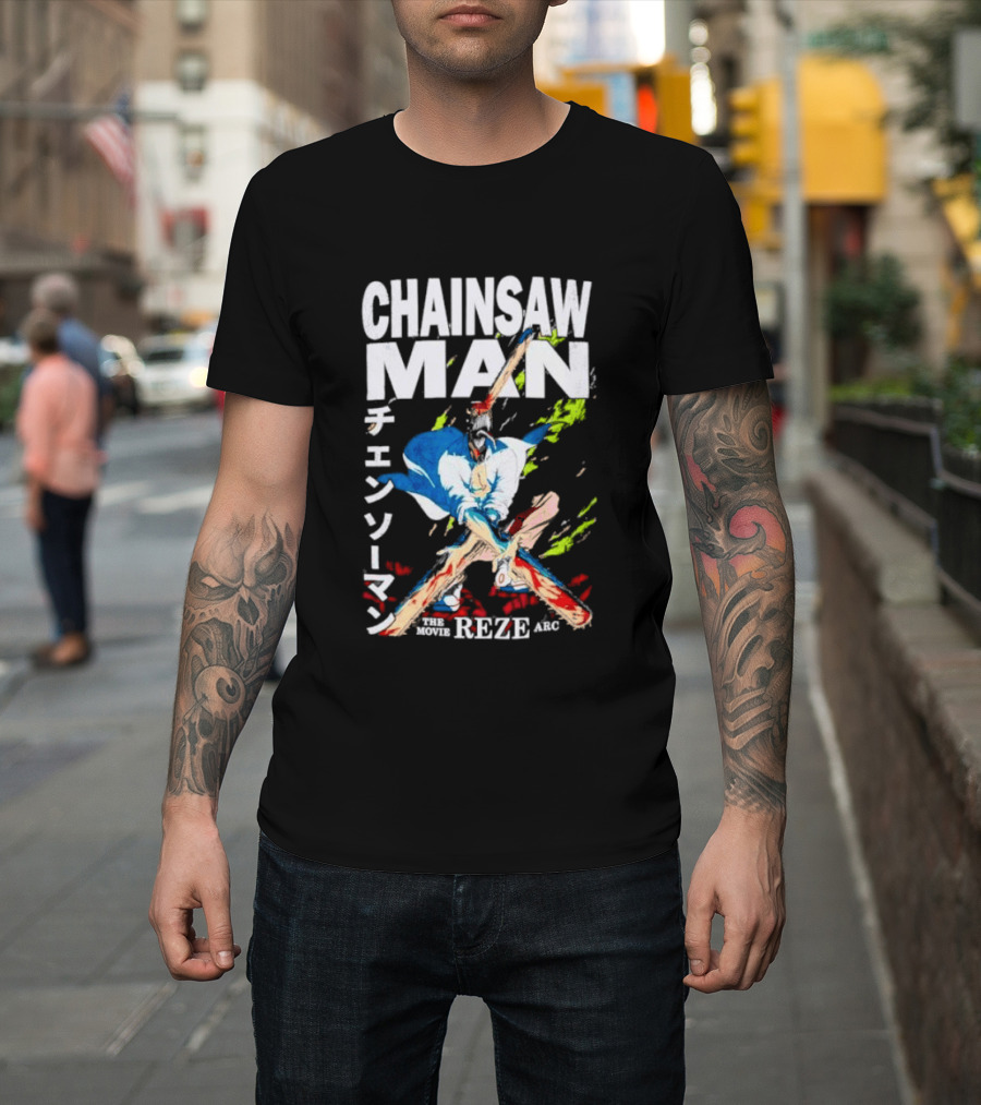 Chainsaw Man Movie Reze Arc Splatter Bold Japanese T-Shirt