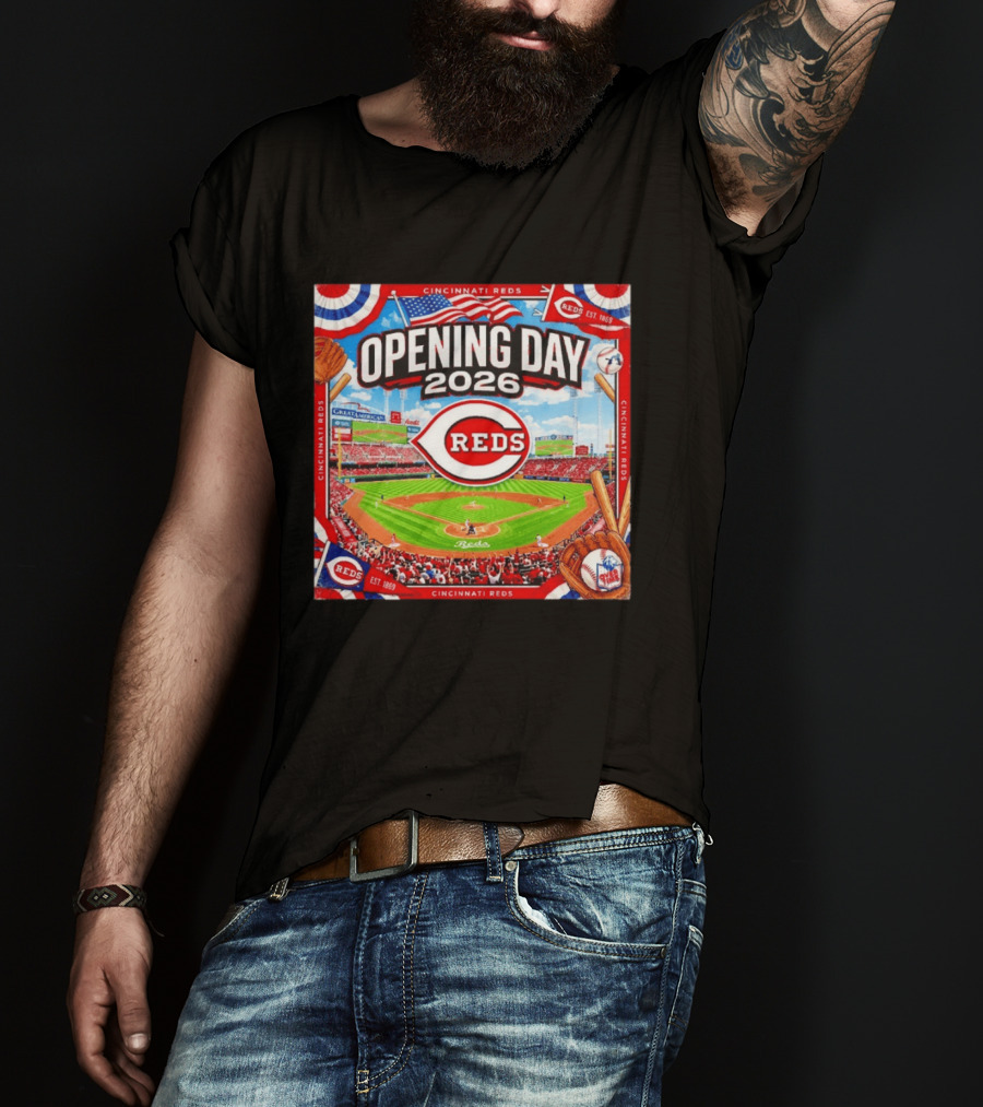 Cincinnati Reds Opening Day 2026 Great American Ball Park Baseball Celebration T-Shirt