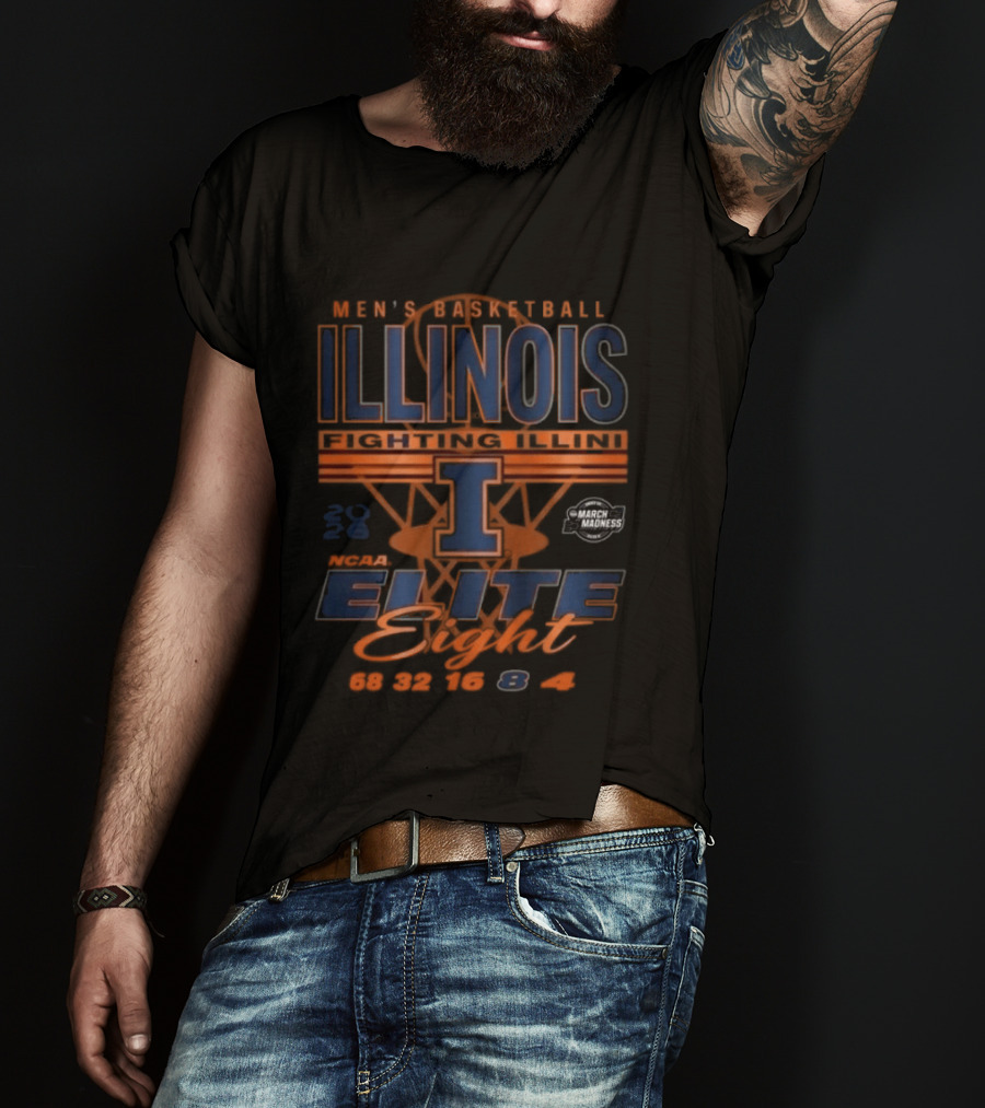Illinois Fighting Illini 2026 NCAA Men's Basketball March Madness Elite Eight Bound T-Shirt