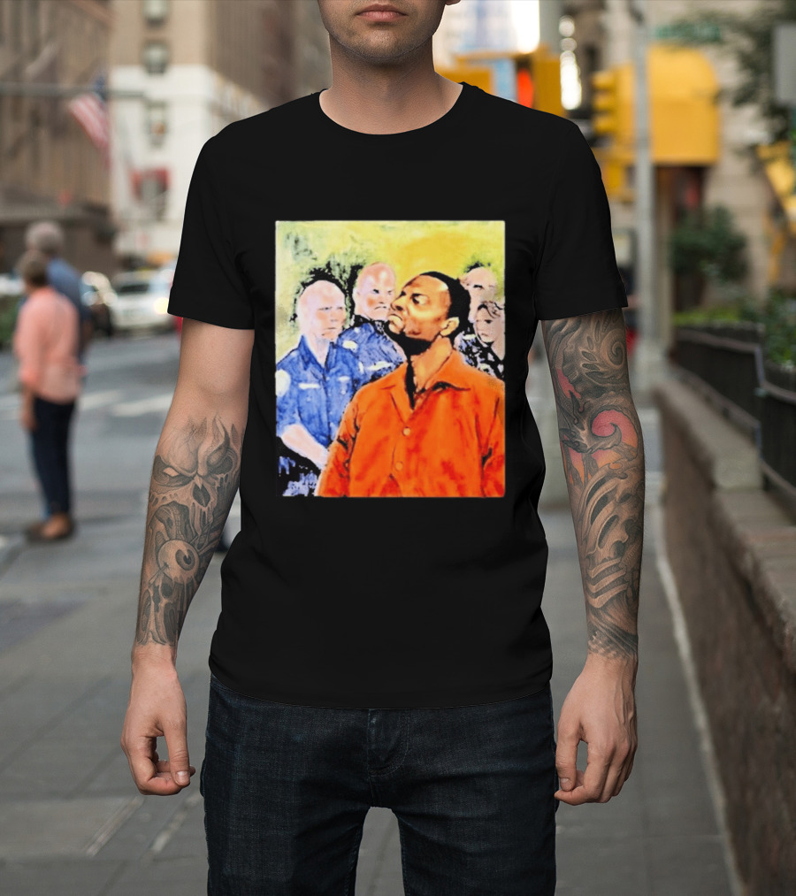 Rodney Hilton Jr Cloutfishing Artwork With Police Officers T-Shirt