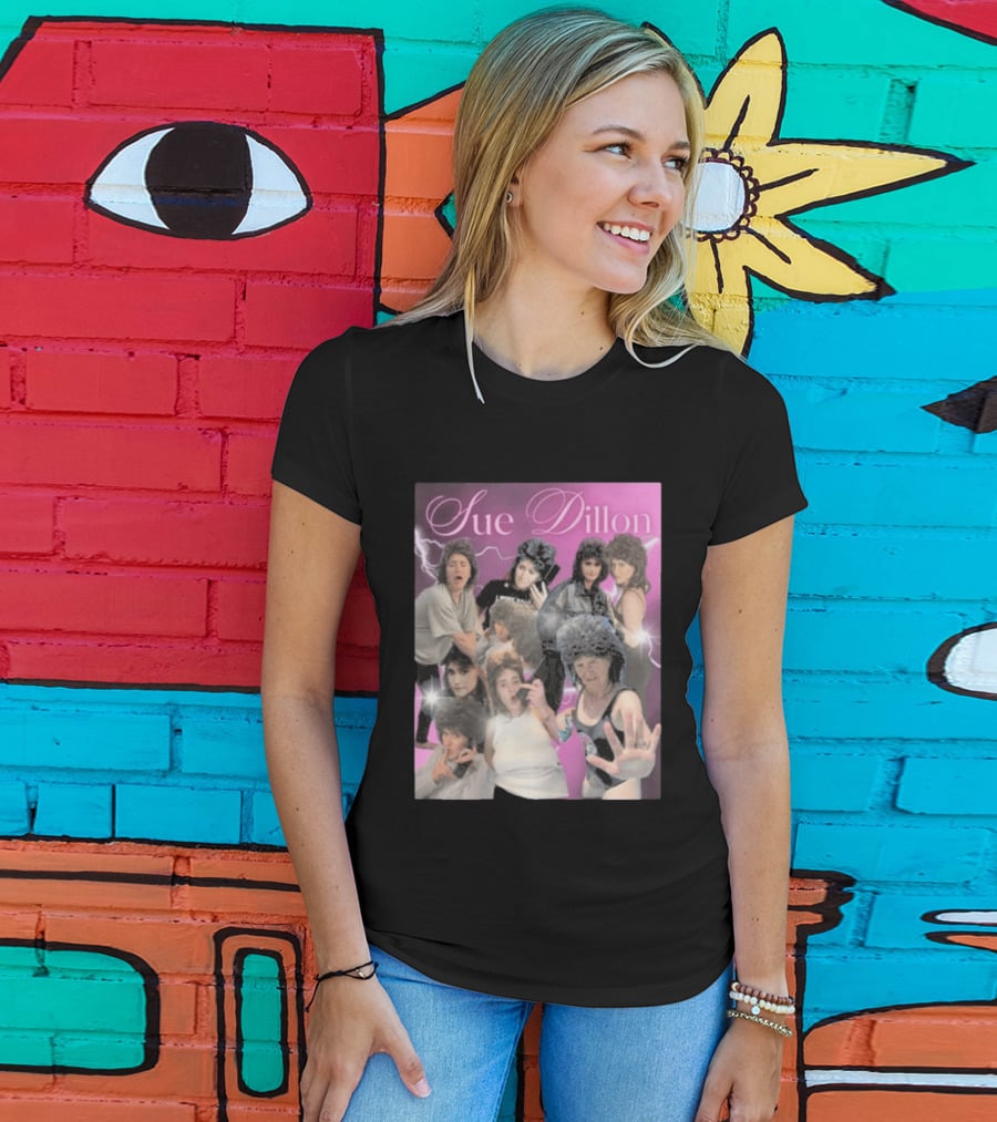 Sue Dillon Collage Vintage Aesthetic 80s Look T-Shirt