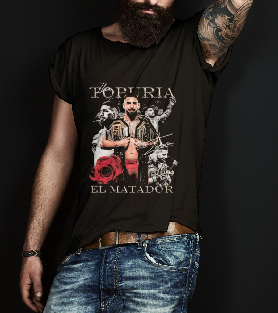 Topuria El Matador Ilia UFC Fighter With Championship Belt Concept T-Shirt