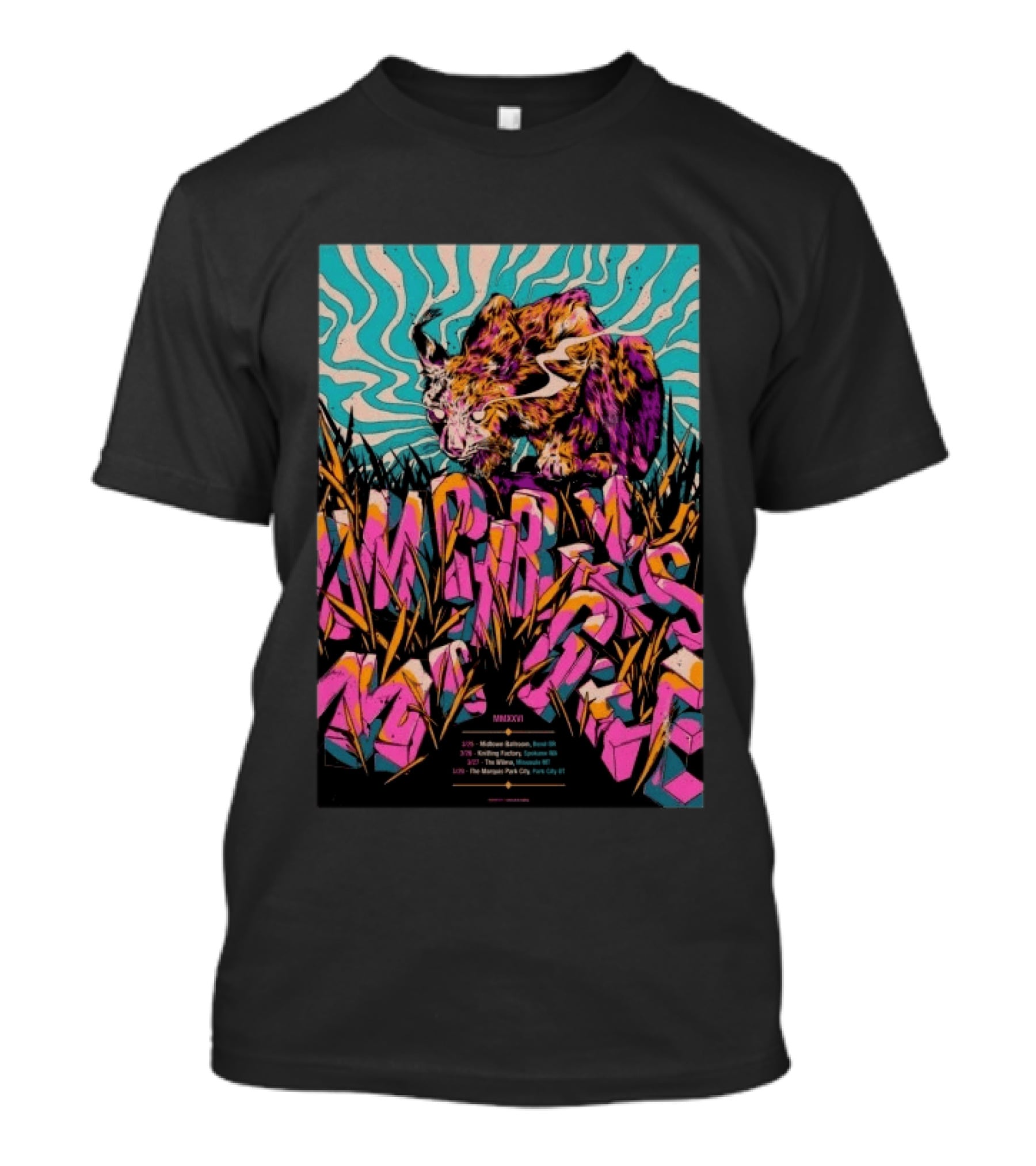 Umphrey's McGee Bend OR March 25 2026 Midtown Ballroom Tour MMXXVI Psychedelic Tiger T-Shirt