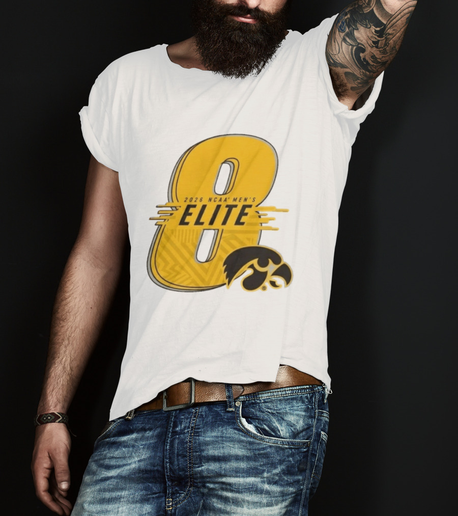 2026 NCAA Men's Elite 8 Iowa Hawkeyes Fan Gear T-Shirt