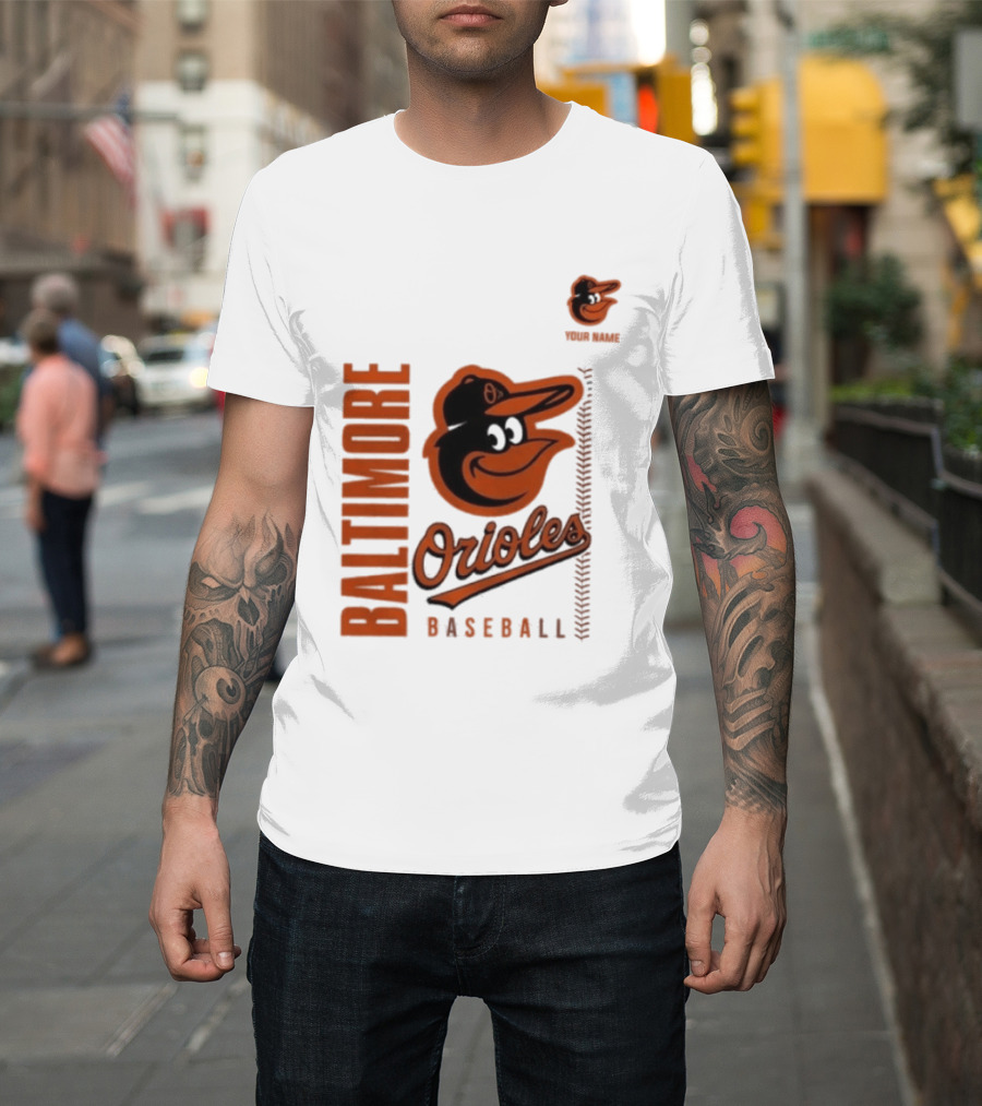 Baltimore Orioles Baseball Team Logo With Mascot Bird T-Shirt