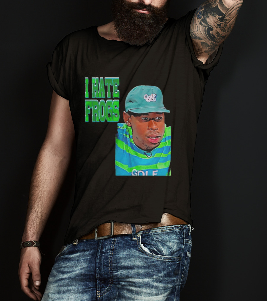 Tyler The Creator I Hate Frogs Meme Golf Hat Striped T-Shirt
