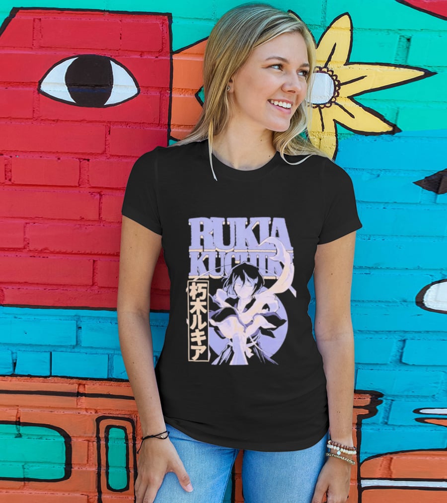 Bleach Rukia Kuchiki Anime Character Illustration Japanese T-Shirt