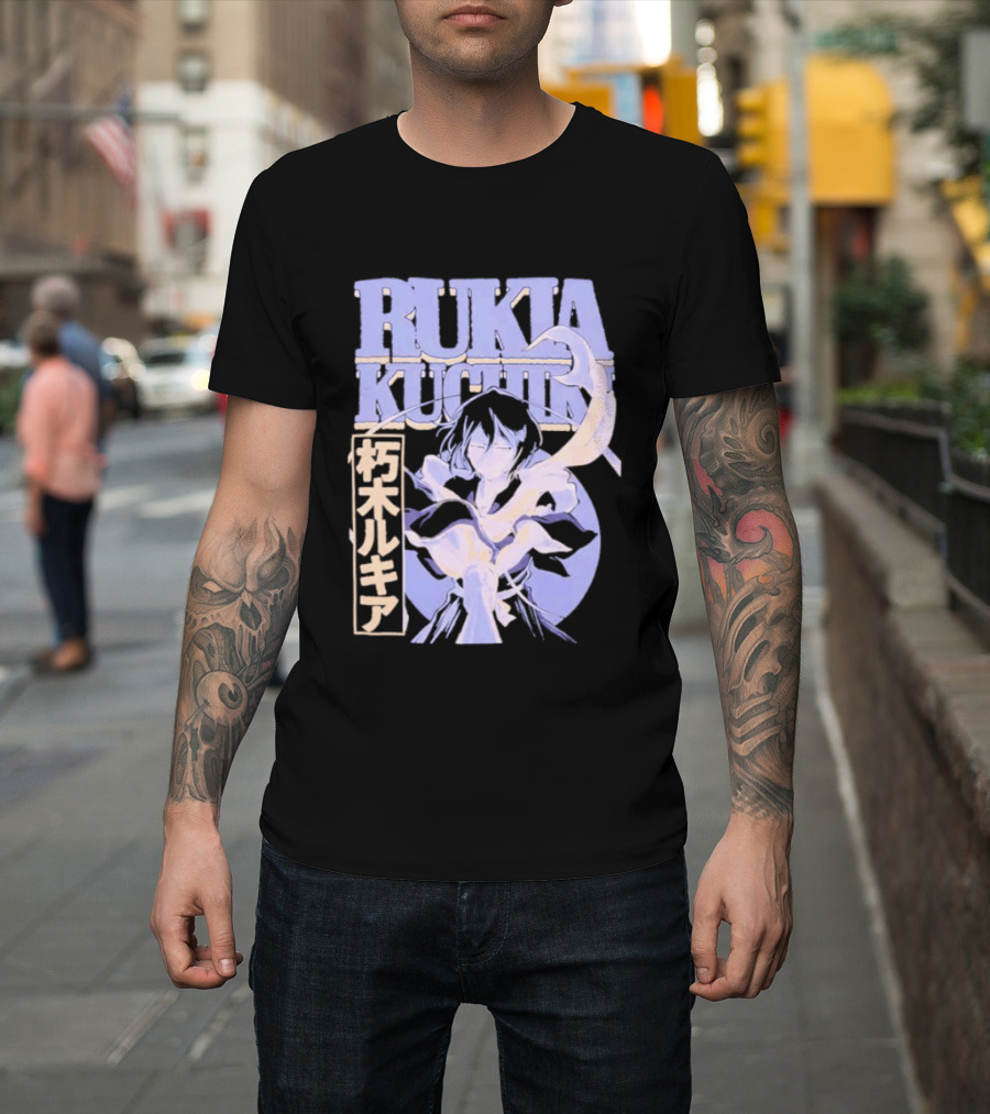 Bleach Rukia Kuchiki Anime Character Illustration Japanese T-Shirt