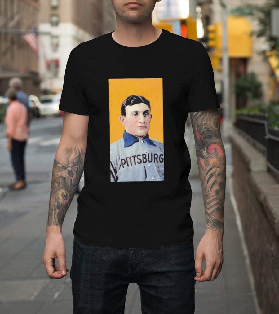 Pittsburgh Vintage Honus Wagner Baseball Player Card T-Shirt