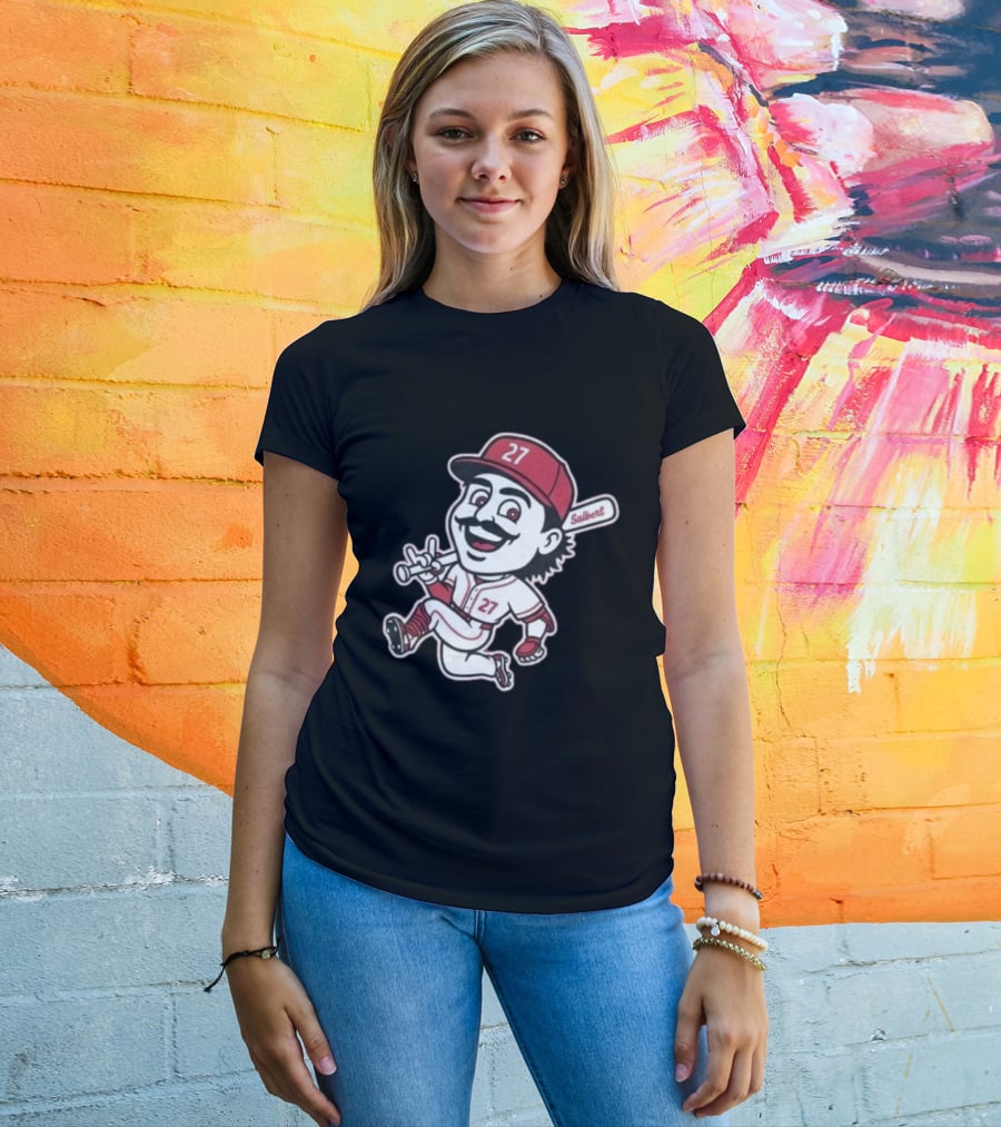 Sal Stewart Cartoon Baseball Character Number 27 Salbert T-Shirt