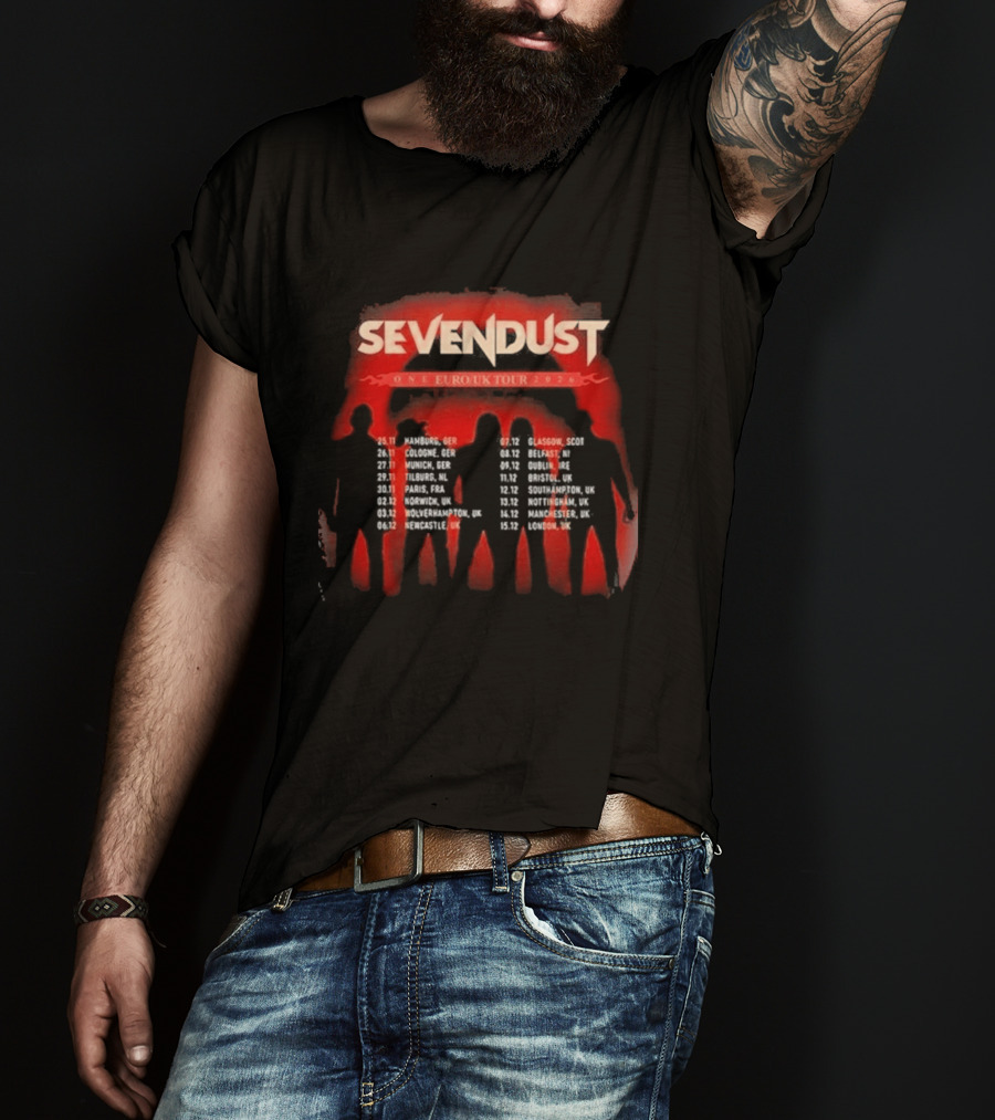 Sevendust One Euro UK Tour 2026 Dates Dripping Blood T-Shirt