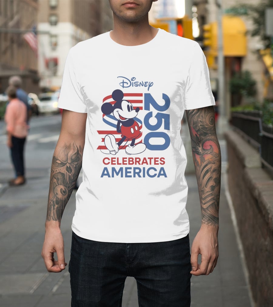 Disney Celebrates America Mickey Mouse 250 USA Patriotic Vibe T-Shirt