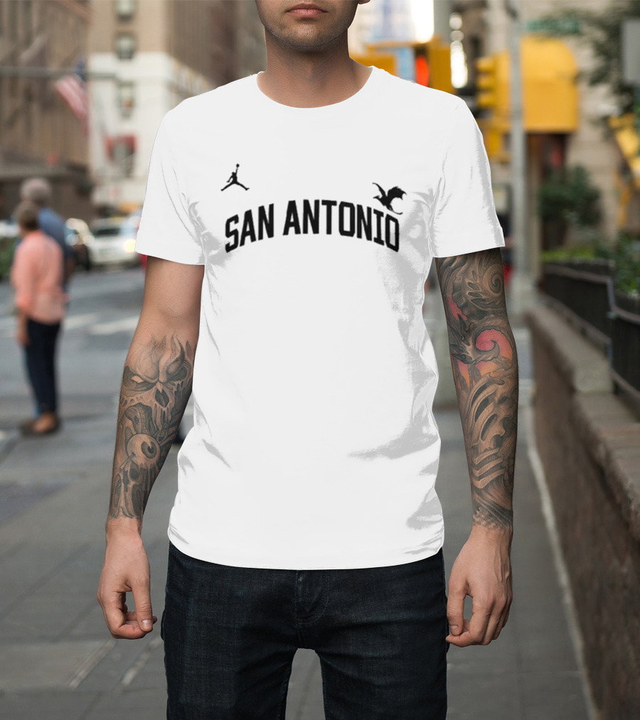 San Antonio Spurs Fourth Wing Night Dragon Jumpman Collaboration T-Shirt