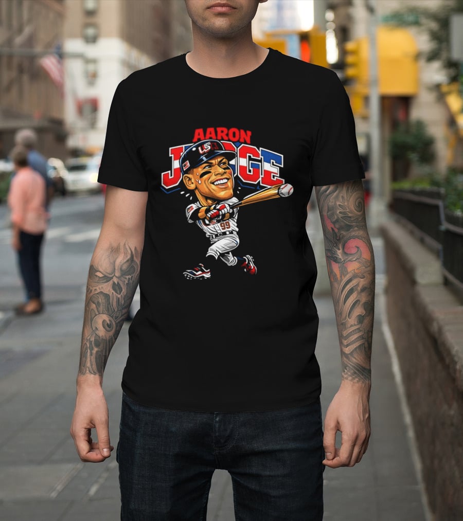 Aaron Judge USA Baseball Classic Swinging Caricature 99 T-Shirt