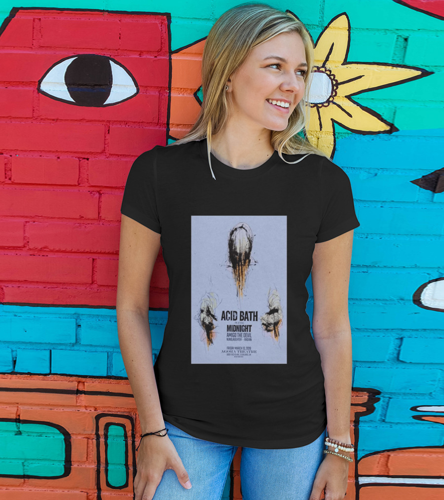 Acid Bath Concert Agora Theatre March 13 2026 Featuring Midnight Amigo The Devil Nunslaughter Radian T-Shirt