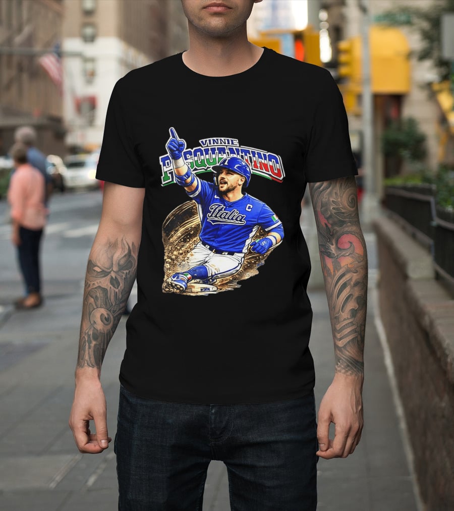 Vinnie Pasquantino Italy Baseball Classic Caricature Italia Jersey Celebration T-Shirt