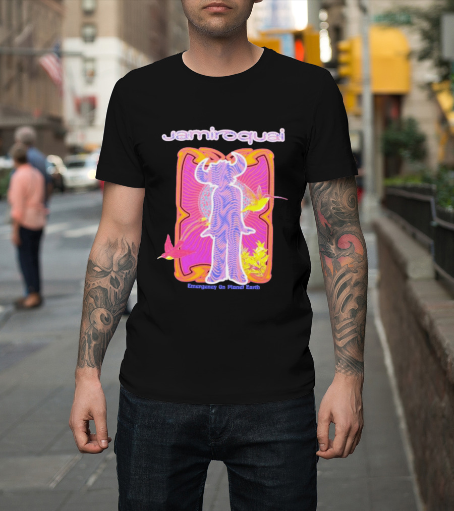 Jamiroquai Emergency On Planet Earth Psychedelic Vibrant Hummingbird T-Shirt