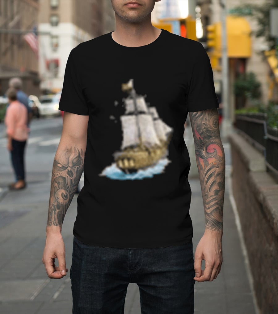 Johnny Blue Skies Dark Clouds Mutiny Midnight Ship Adventure T-Shirt