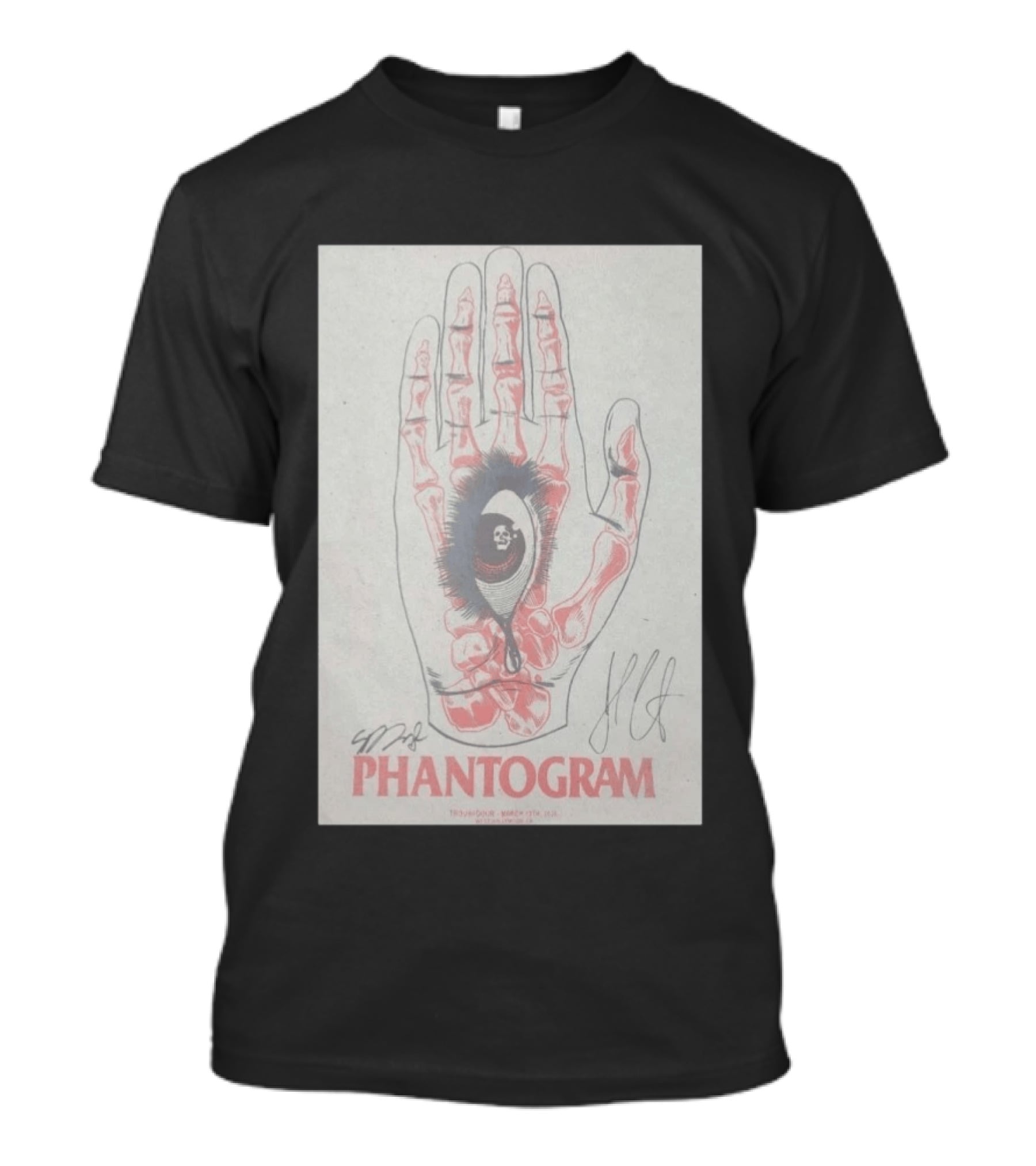 Phantogram Signed Hand And Eye Art Troubadour March 13 2026 West Hollywood CA T-Shirt