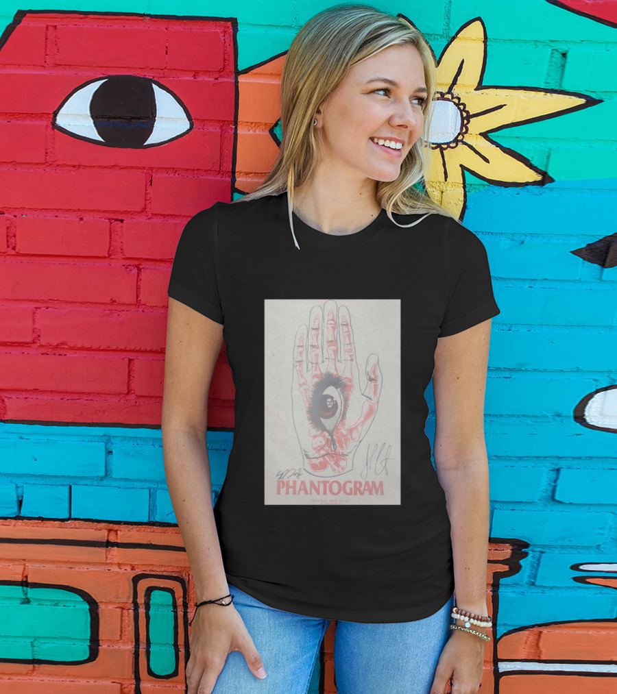 Phantogram Signed Hand And Eye Art Troubadour March 13 2026 West Hollywood CA T-Shirt