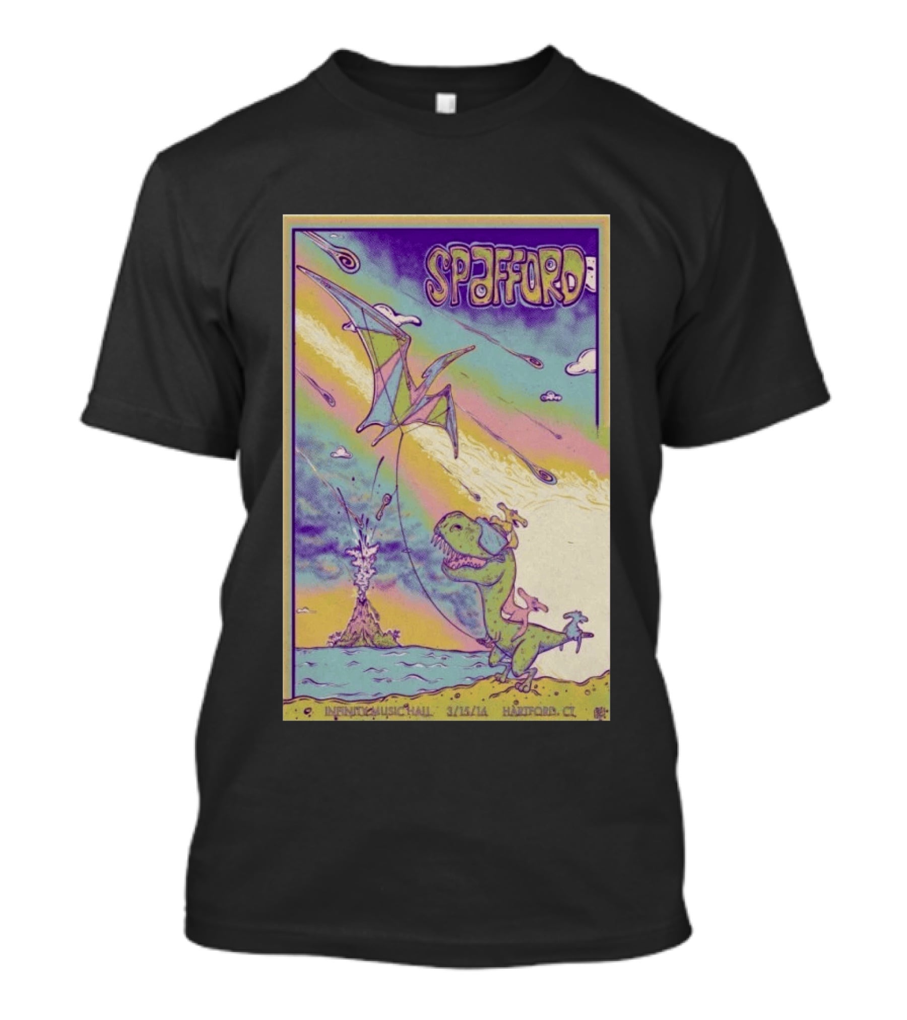 Spafford 3/15/14 Infinity Music Hall Hartford CT Dinosaur Kite T-Shirt