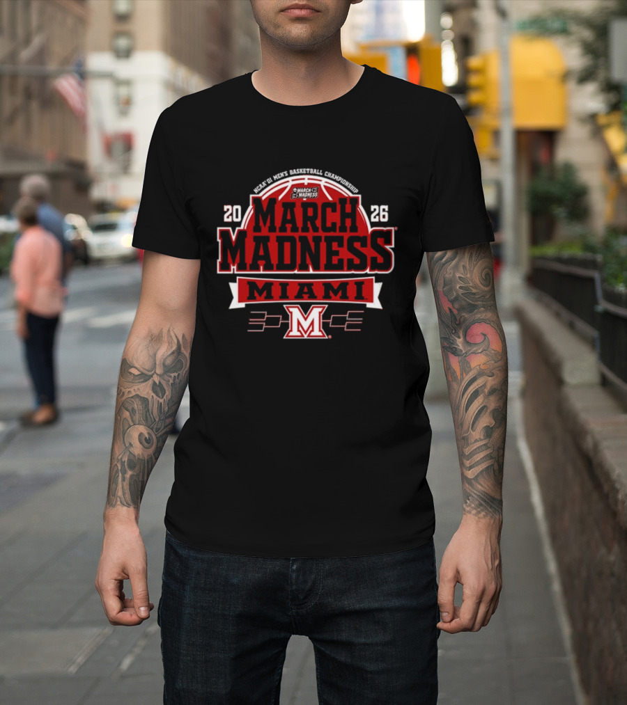 Miami RedHawks 2026 March Madness NCAA Basketball Tournament Bound T-Shirt