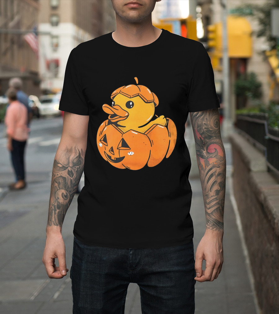Rubber Duck Pumpkin Halloween Jack O' Lantern T-Shirt