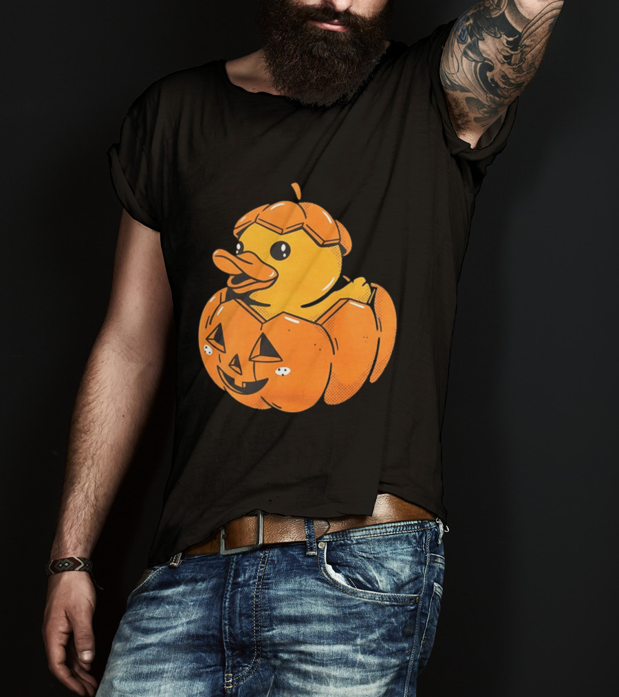 Rubber Duck Pumpkin Halloween Jack O' Lantern T-Shirt