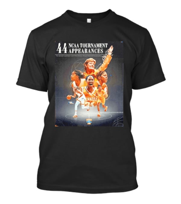 Tennessee Volunteers Women's Basketball 44 NCAA Tournament Appearances Legendary Participation T-Shirt