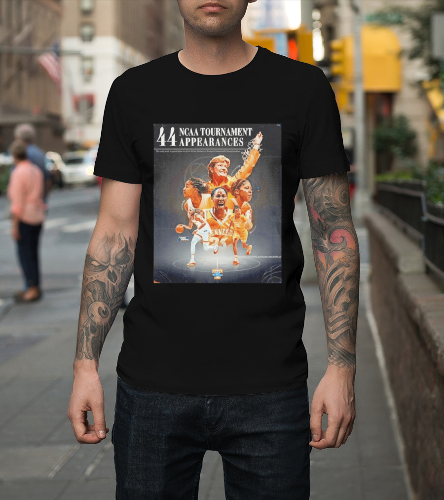 Tennessee Volunteers Women's Basketball 44 NCAA Tournament Appearances Legendary Participation T-Shirt
