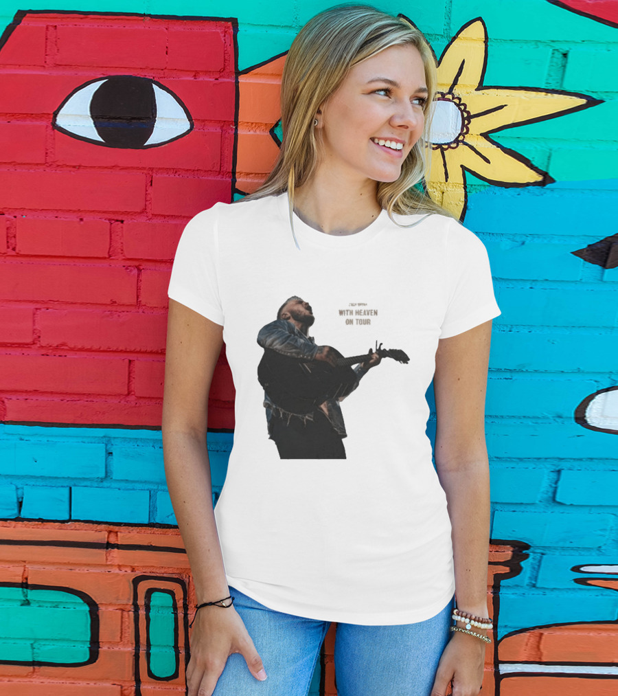 Zach Bryan Heaven On Top Photo Tour Denim Acoustic Performance T-Shirt