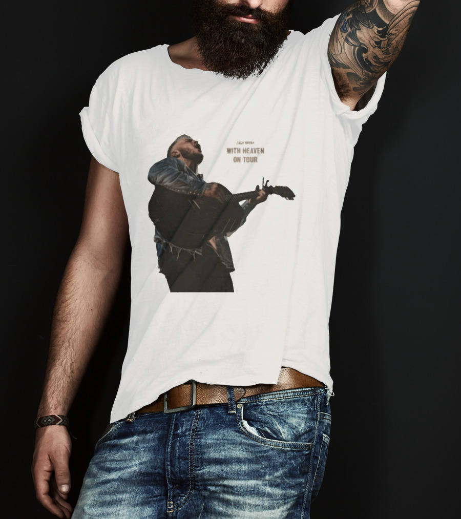 Zach Bryan Heaven On Top Photo Tour Denim Acoustic Performance T-Shirt