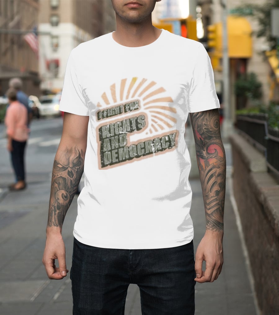 I Fight For Rights And Democracy Retro Sunrise T-Shirt