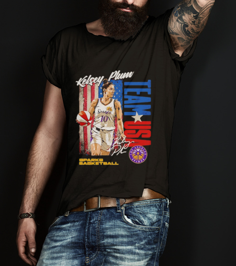 Kelsey Plum Team USA Los Angeles Sparks Basketball Spark T-Shirt