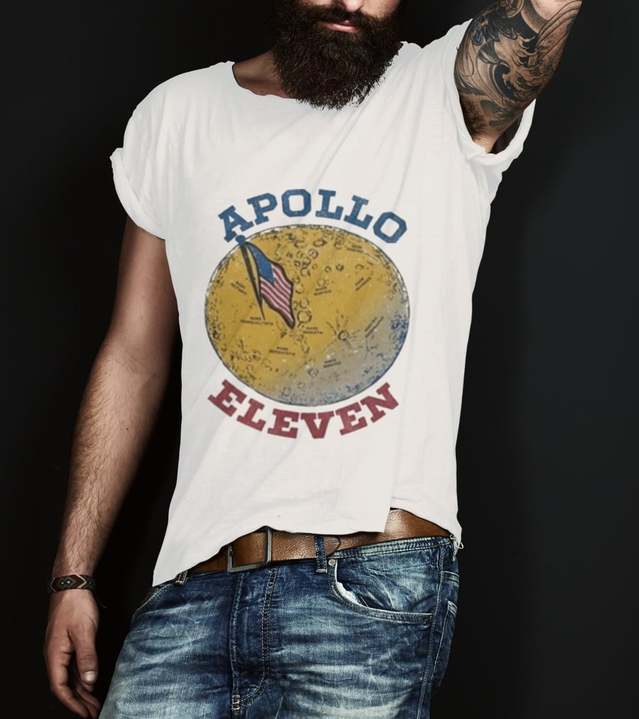 Apollo Eleven Moon Landing Map Flag Styles T-Shirt