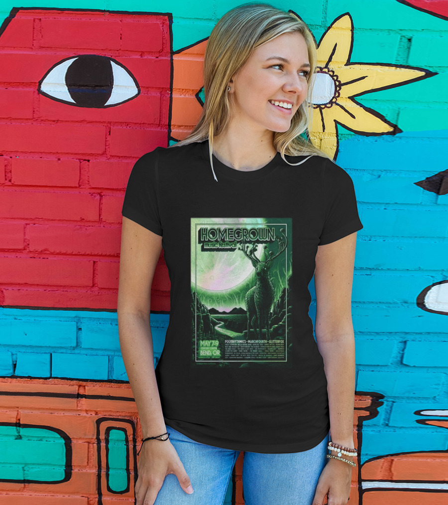 Homegrown Music Festival Bend OR May 7 9 2026 Century Center Polyrhythmics Marchfourth Glitterfox T-Shirt