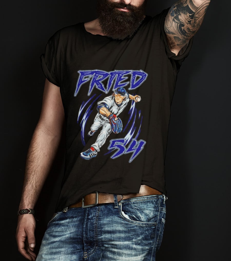 Fried 54 Blue Baseball Player Euphoria T-Shirt