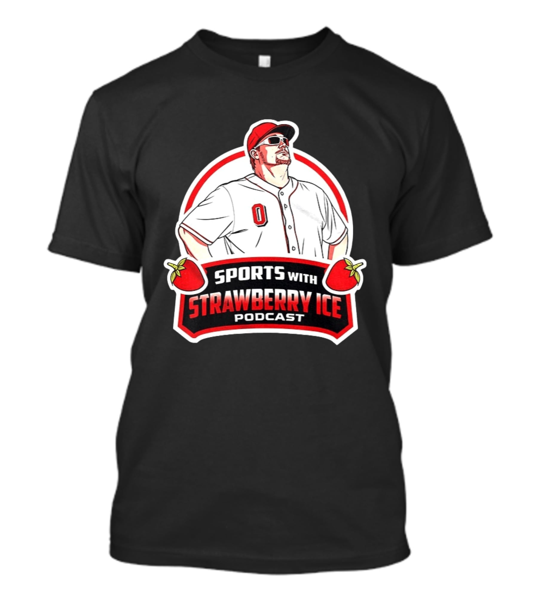 Sports With Strawberry Ice Podcast Cincinnati Reds Baseball Fan Gear T-Shirt