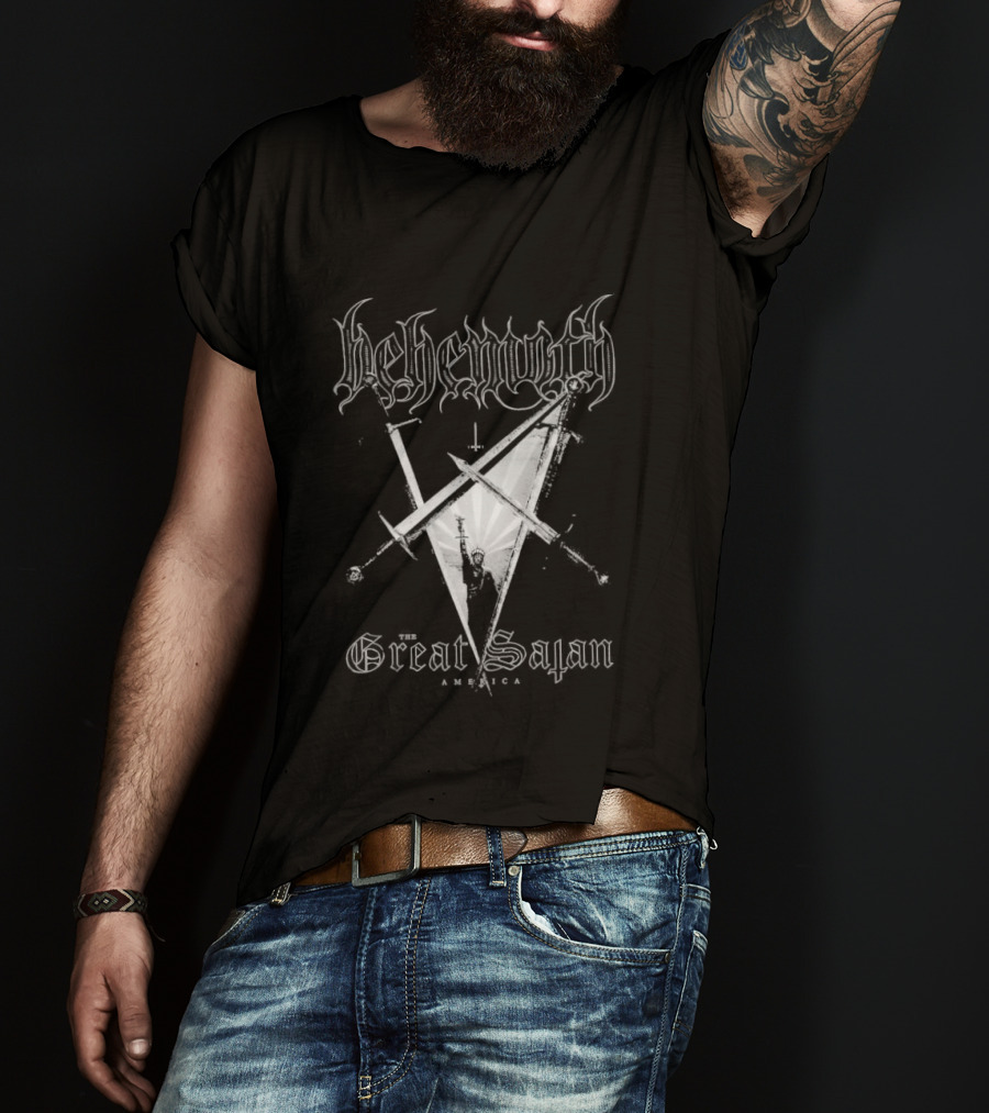 Behemoth Great Satan Inverted Cross Swords T-Shirt