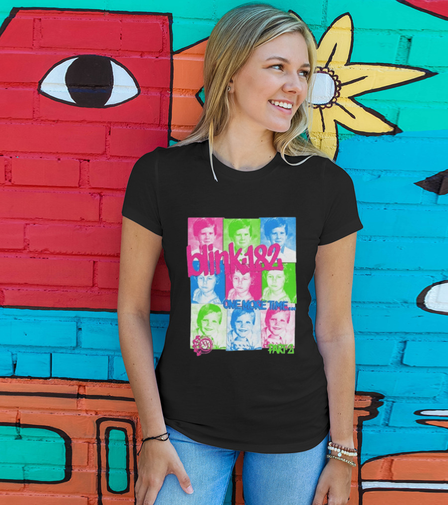 Blink 182 One More Time Tour Part 2 Retro Childhood Photo Collage T-Shirt
