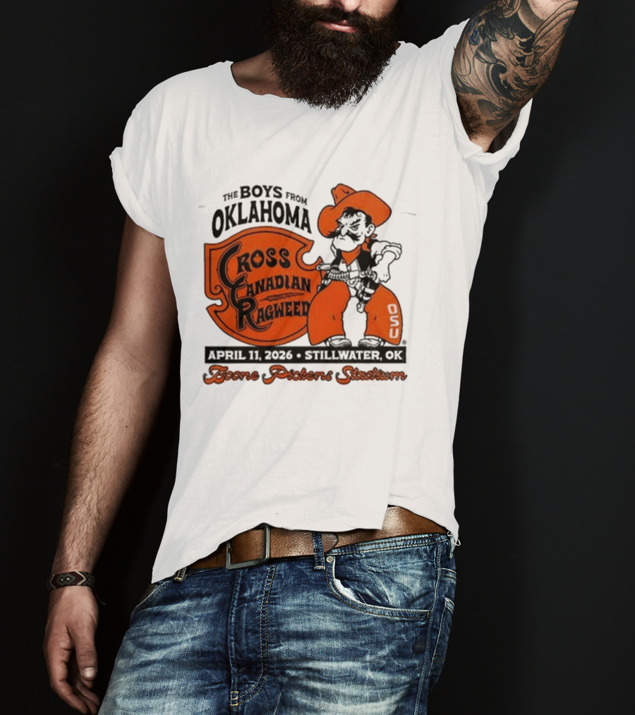 Oklahoma State Cowboys Cross Canadian Ragweed Tour 2026 Stillwater Boone Pickens Stadium T-Shirt