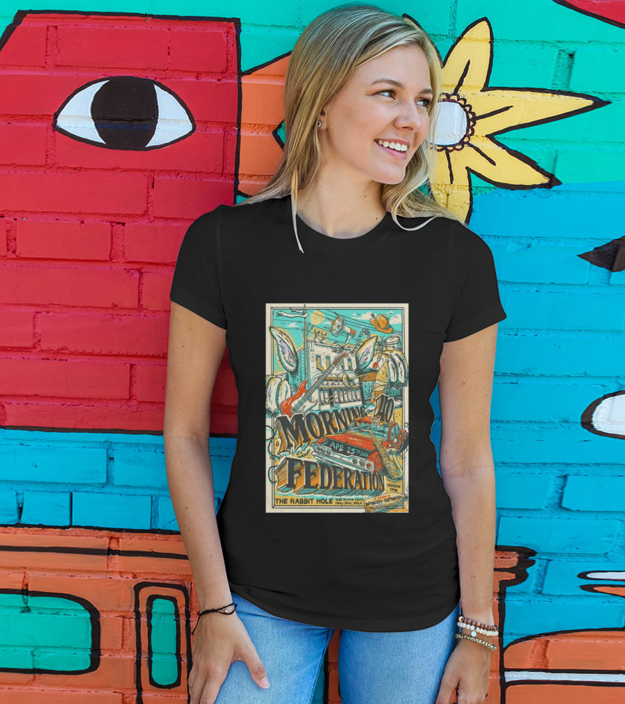 Morning 40 Federation New Orleans The Rabbit Hole Apr 25 2026 Orisha Castle Haley Blvd NOLA T-Shirt
